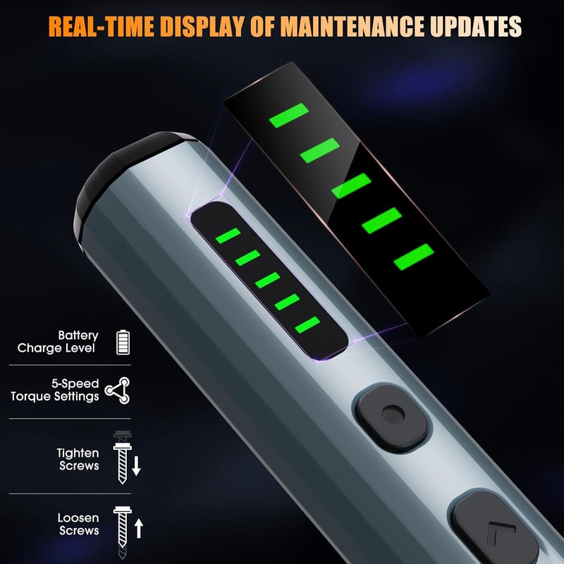 Tanso Mini Electric Screwdriver, 4.2V Precision Screwdriver Set Cordless Screwdrivers Rechargeable 76 In 1 Magnetic Bit Repair Tech Tool Kit for Electronics Computer Phone Laptop Camera RC Car Watch Glasses - Image 5